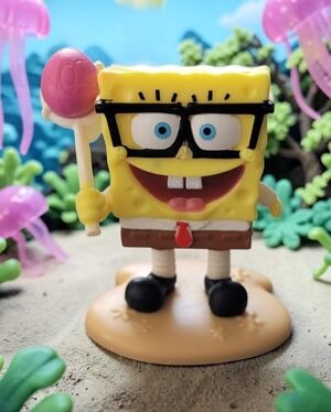 Just Play Viacom 2" Spongebob Squarepants Jellyfishing PVC Figure Cake Topper Ex